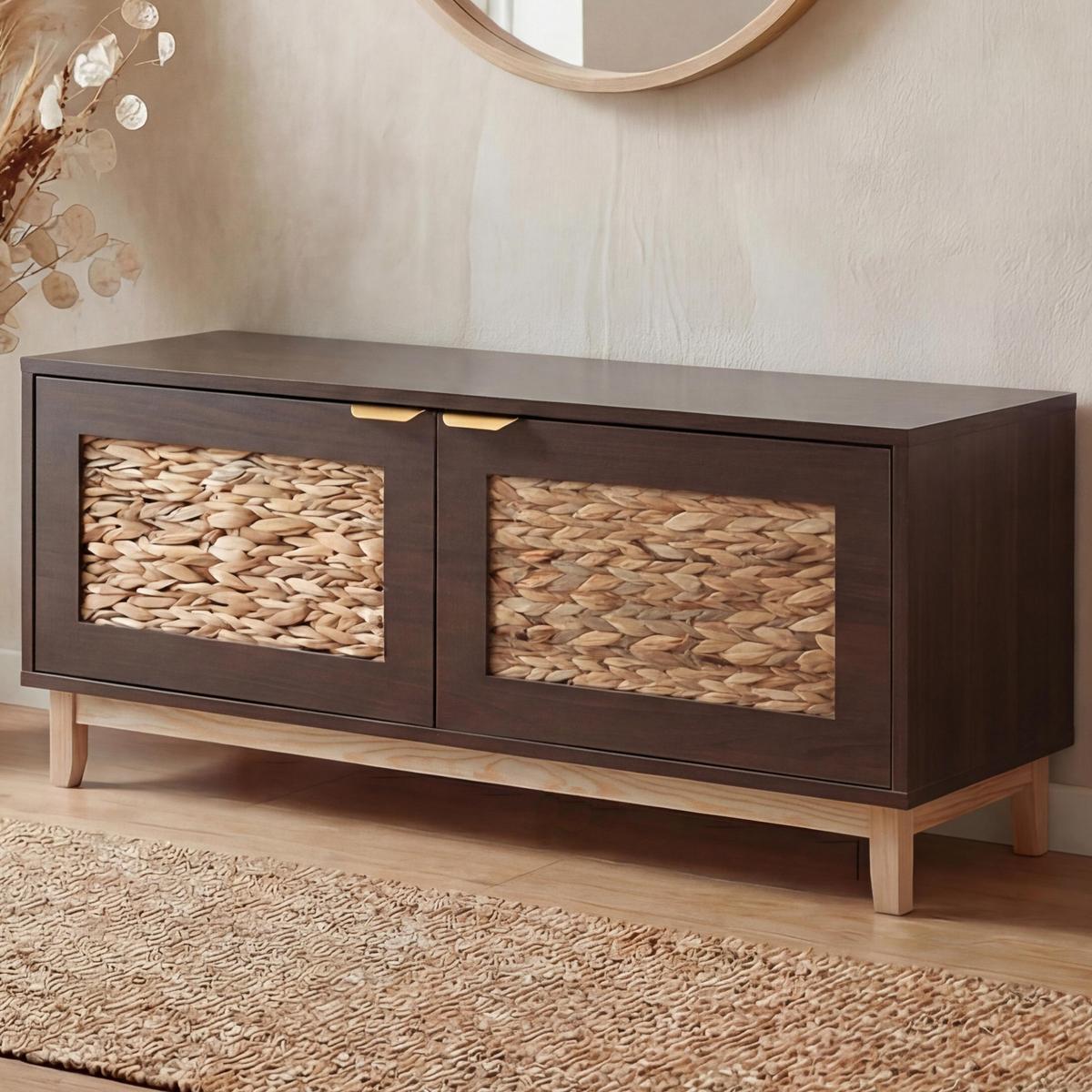 SITZBANK Walnuss Dekor - Walnussfarben, Holz (100/45/42cm) - MCW