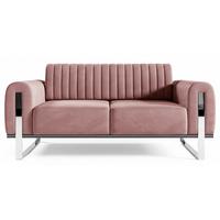 SOFA Parissa 164 cm - Pink/Silberfarben, Textil/Metall (164/79/92cm) - Selsey