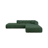 ECKSOFA Ottomane Rechts BILA-L 289x176x71 Grün Cord - Waldgrün/Schwarz, Holzwerkstoff/Kunststoff (289/176cm) - ALTDECOR