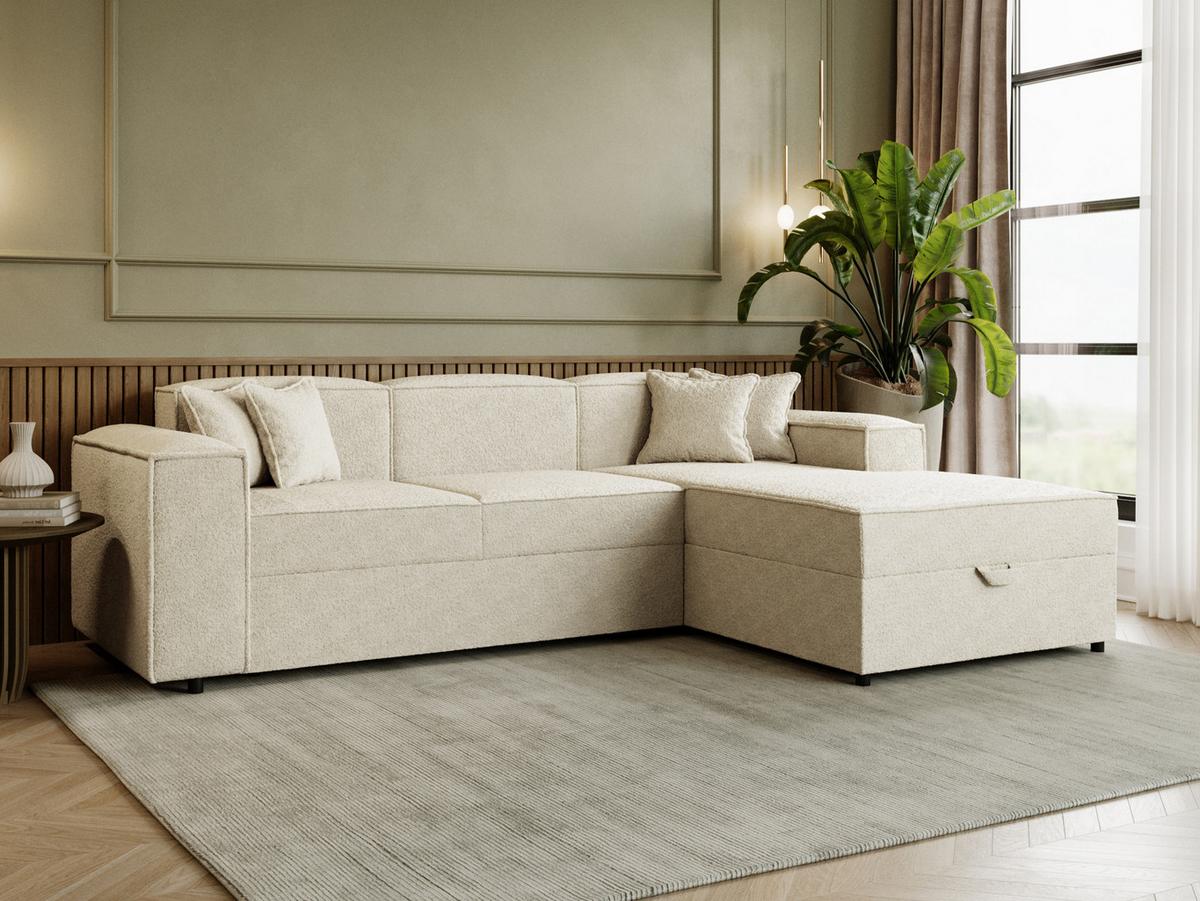 ECKSOFA Santos L, Seite: Rechts - Schwarz/Naturfarben, Holzwerkstoff/Kunststoff (253/166cm) - MIRJAN24