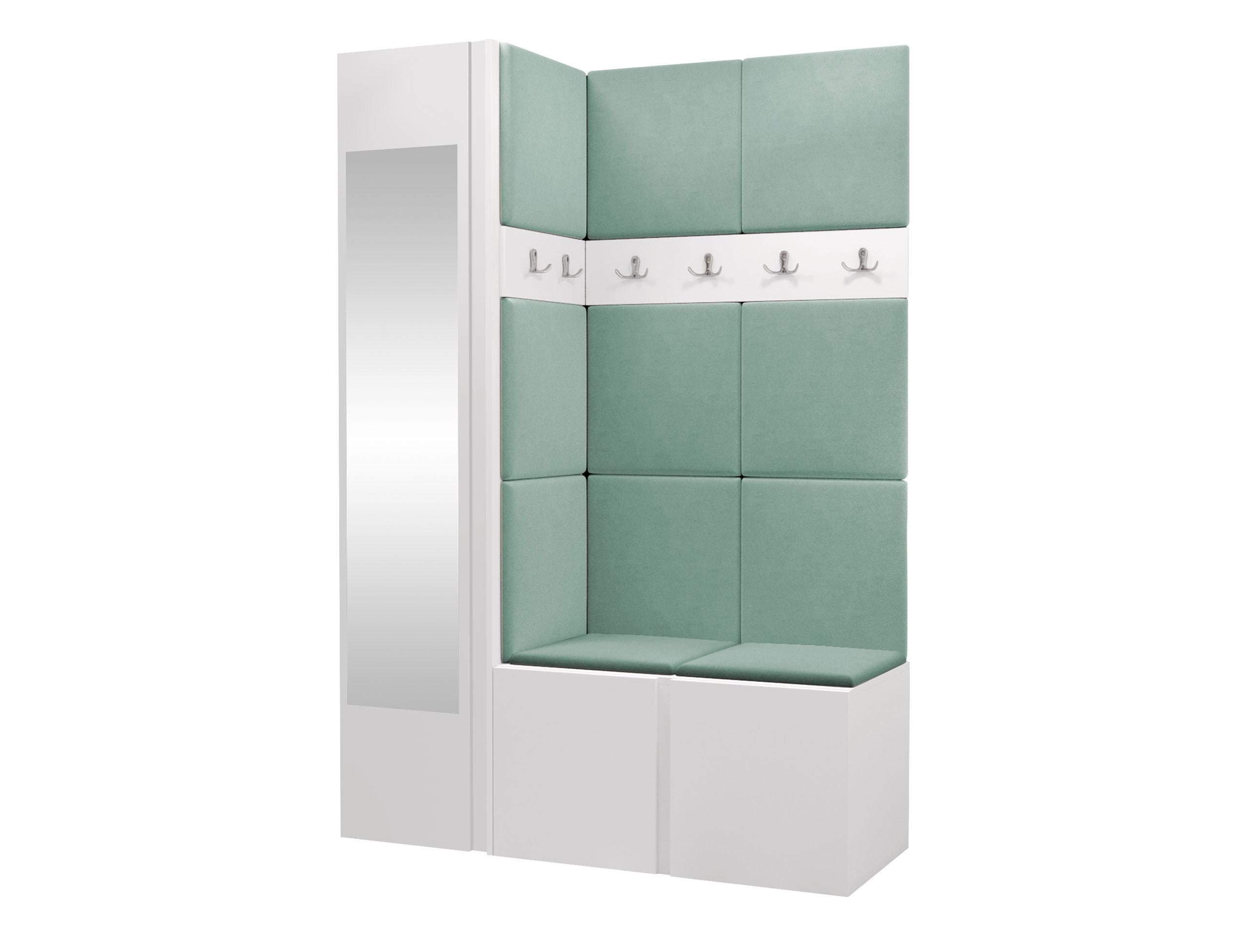 GARDEROBEN-SET Orion X - Weiß/Mintgrün, Holzwerkstoff/Kunststoff (124/186/46cm) - MIRJAN24