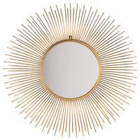 WANDSPIEGEL gold Sonnenform 80 cm Cilly - Goldfarben, Metall (76/76/3cm) - Beliani
