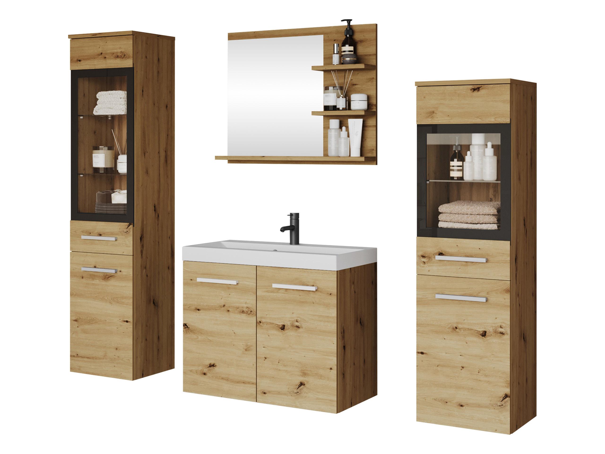 BADMÖBEL-SET Madrit I - Eiche Artisan, Holzwerkstoff (30/132/30cm) - MIRJAN24