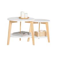 COUCHTISCH 2er Set Weiß - Weiß, Holzwerkstoff (46/50/45cm) - SoBuy