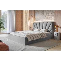 BETT 160x200 - Polsterbett mit Bettkasten und Holzrahmen - Modern Betten - Weicher Jasminstoff - Kollektion Denver, grau - Grau, Holz/Textil (160/200cm) - Alpi-Möbel