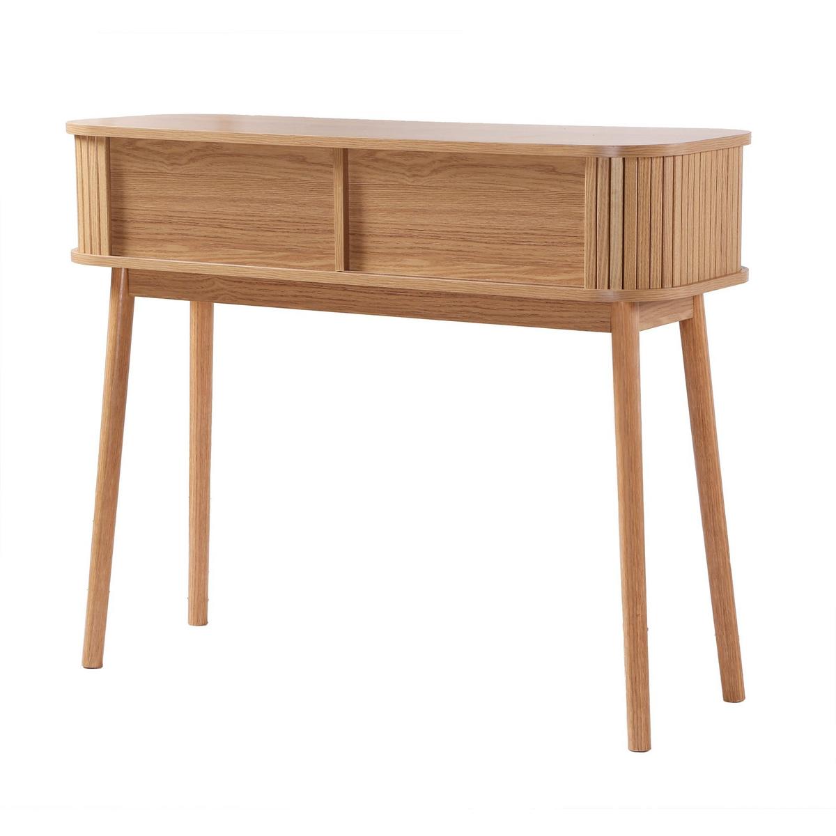 KONSOLE 2 schiebetüren ernest 100/35/80,5 cm - Eschefarben, Holzwerkstoff (43/35/80.5cm) - Calicosy