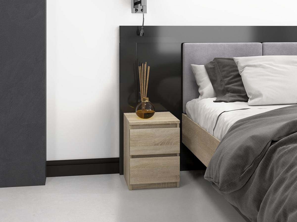 NACHTTISCH Sonoma 30/40/30 - Schwarz/Weiß, Holzwerkstoff (30/40/30cm) - RAUMHIRSCH FURNITURE