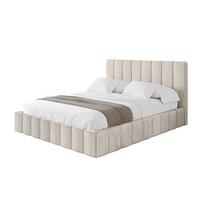 POLSTERBETT mit Bettkasten und Lattenrost, Bett mit Matratze H3/H4 - FINO 180x200 Beige - Beige, Holzwerkstoff/Textil (180/200cm) - ALTDECOR
