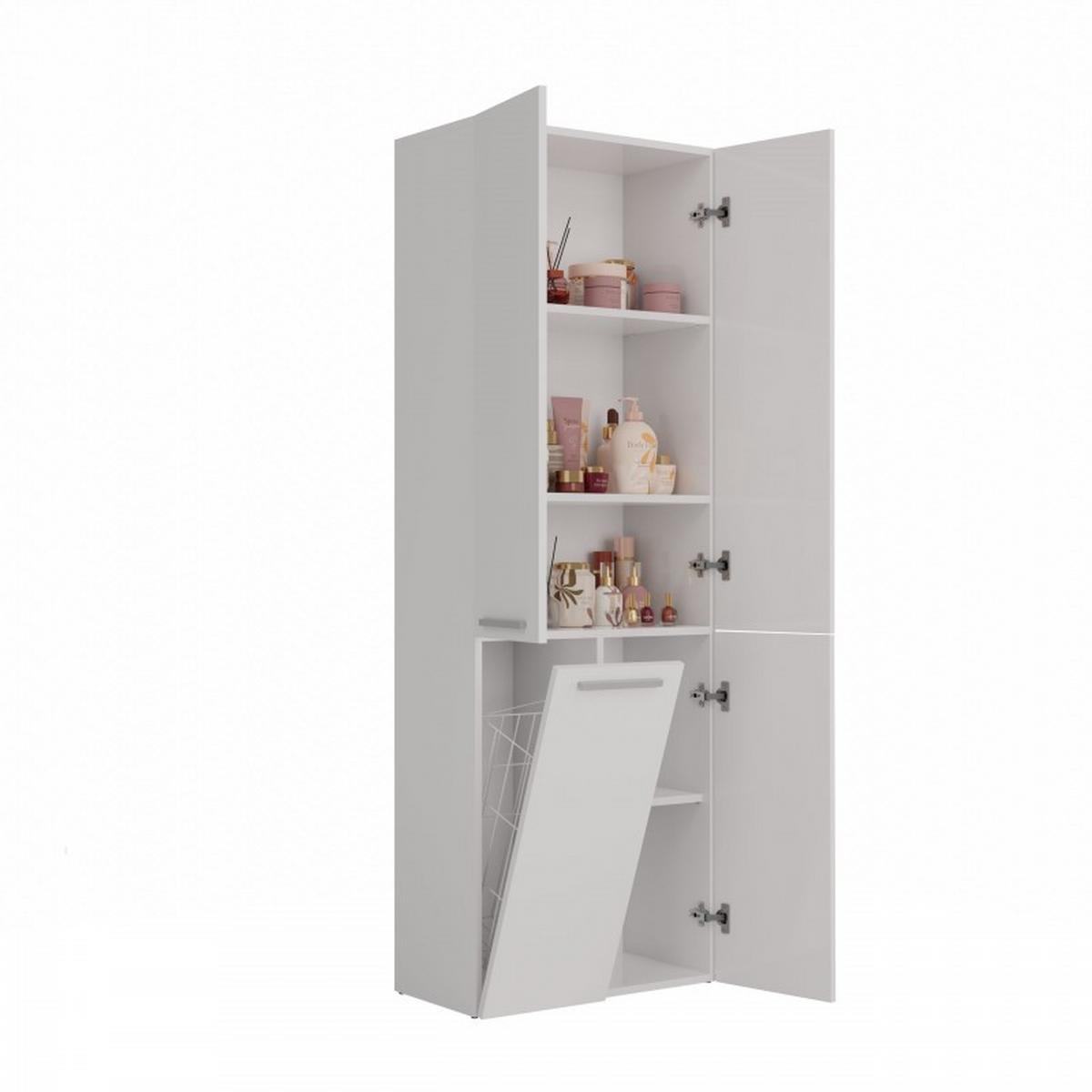 BADEZIMMERSCHRANK Weiß 60/174/30 - Weiß, Holzwerkstoff (60/174/30cm) - RAUMHIRSCH FURNITURE