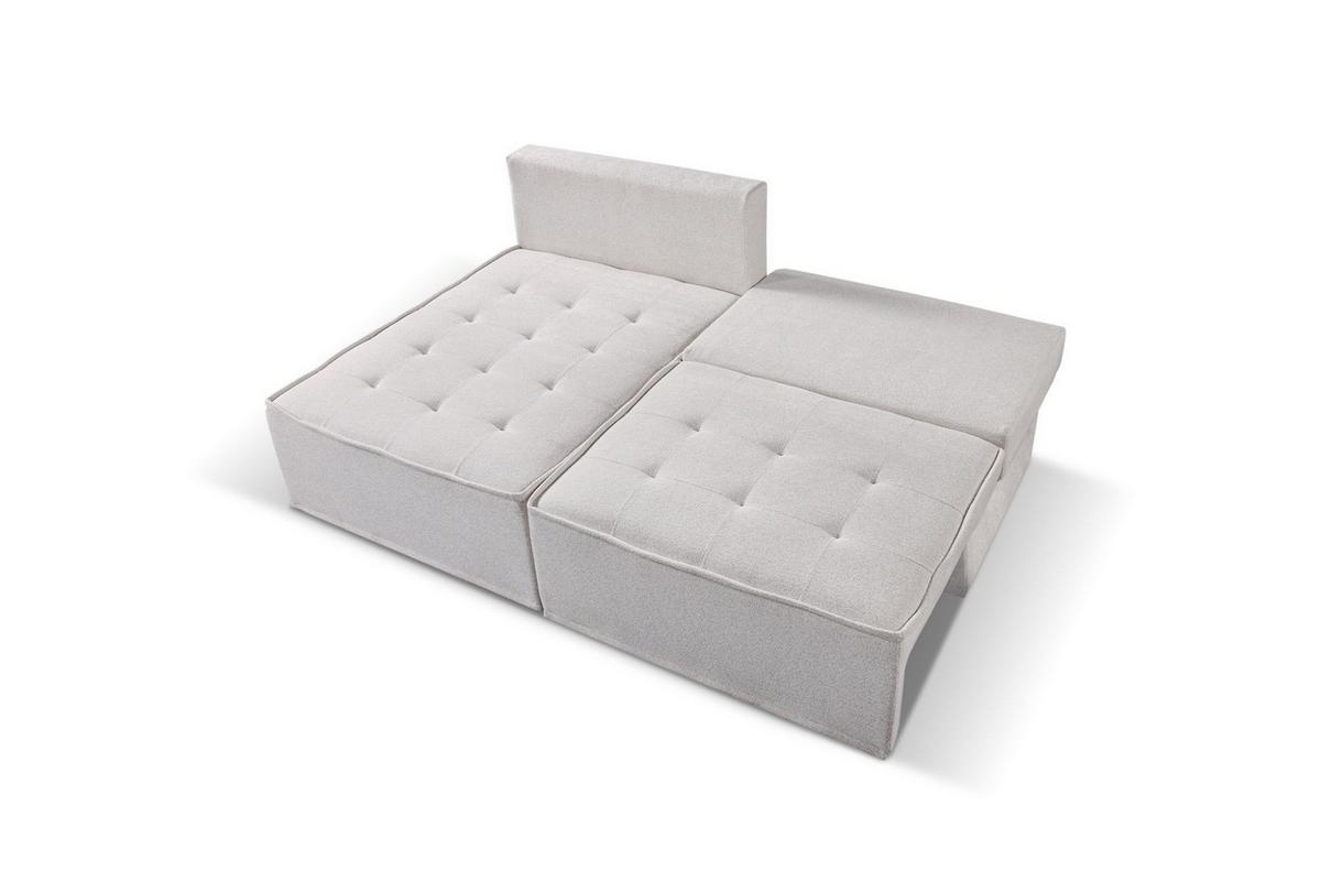 ECKSOFA Schlafsofa Amalia In Raven - Taupe, Holzwerkstoff/Textil (200/140cm) - Fun Möbel
