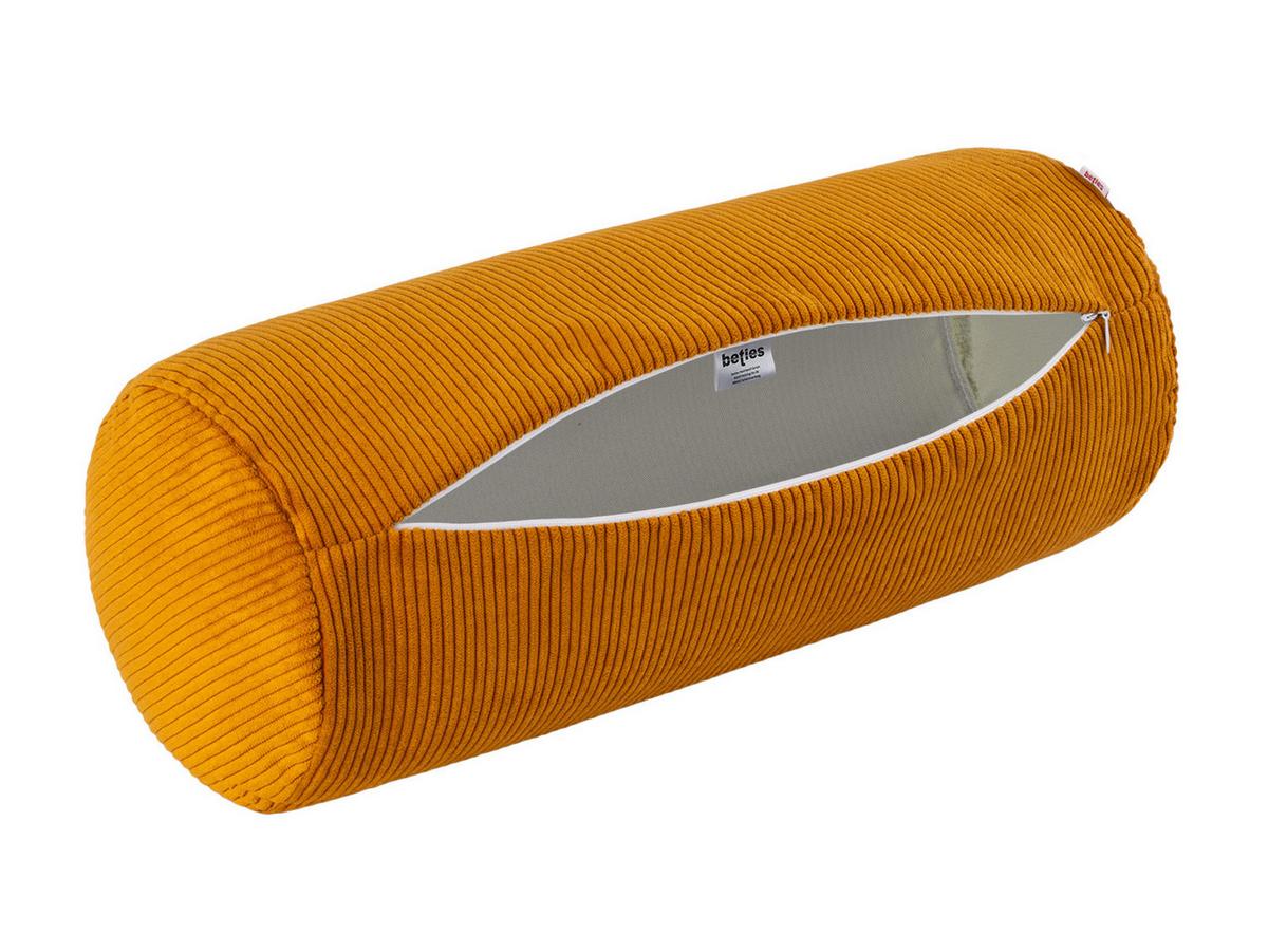 XL-NACKENROLLENHÜLLE HYggelig No.1 kurkuma-gelb Cord-Samt 70/25 cm - Gelb, Textil (25/70cm) - beties Heimtextil