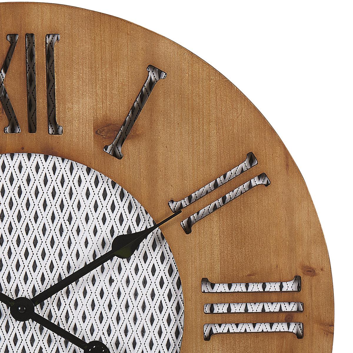 WANDUHR Tannenholz dunkler holzfarbton Cuilco - Dunkelbraun, Holz (60/60/3cm) - Beliani