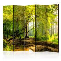 PARAVENT Akustik 5-tlg 225x172 cm Fluss Im Wald - Grau, Holz/Textil (225/172/3cm) - Muralo