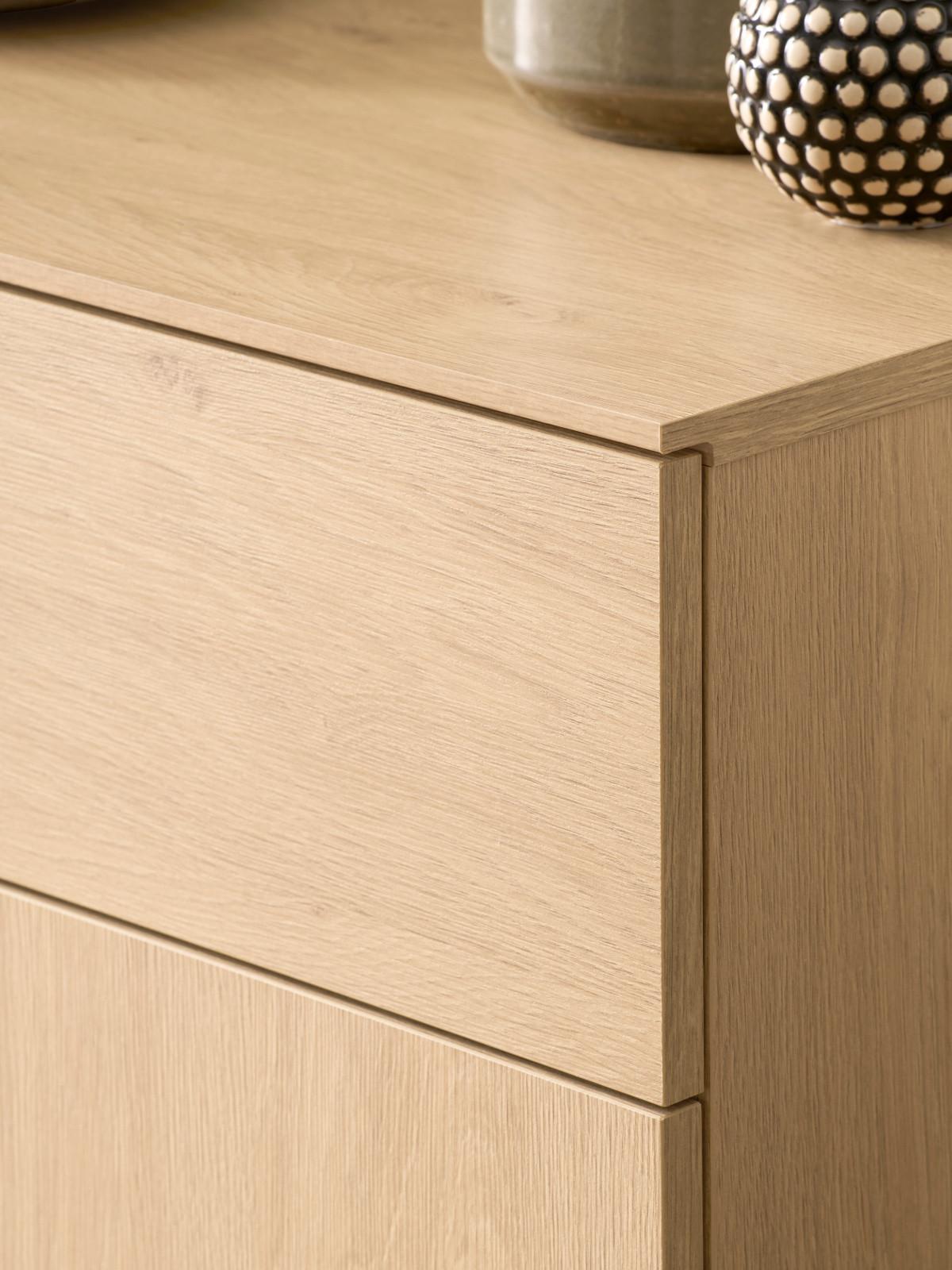 FLURKOMMODE Stone Eiche 115 x 98 cm, Schuhschrank mit Push-to-Open - Eichefarben/Schwarz, Holzwerkstoff/Metall (115/98/40cm) - Furn.Design