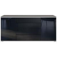 SIDEBOARD Faro Schwarz Hochglanz - Schwarz Hochglanz, Holzwerkstoff (166.5/75.5/35cm) - Vladon