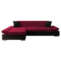 ECKSOFA Montana, Seite: Links - Rot/Schwarz, Holz/Textil (278/161cm) - MIRJAN24