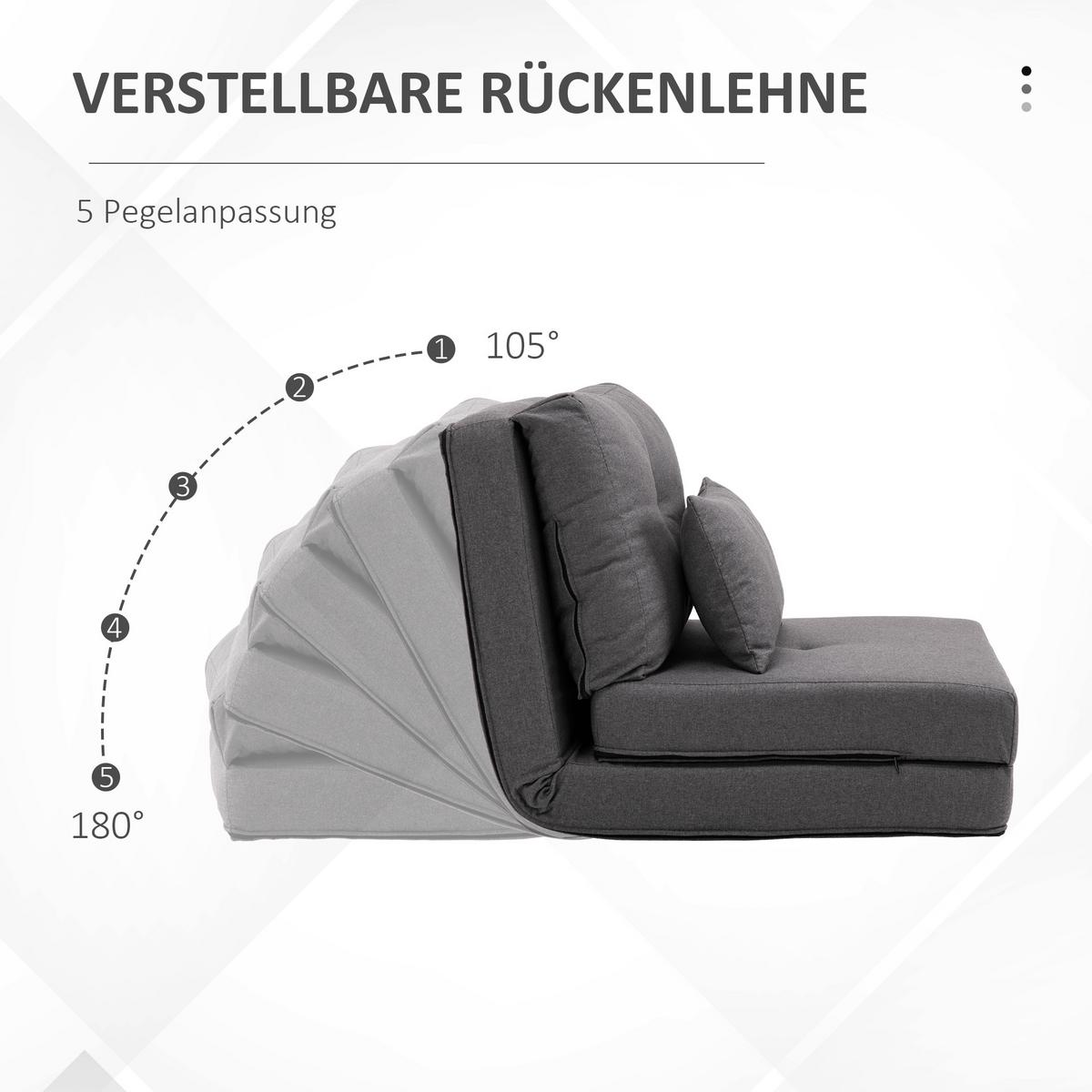 BODENSTUHL, Leinen, Metall, Dunkelgrau - Dunkelgrau, Textil (60/56/80cm) - HOMCOM