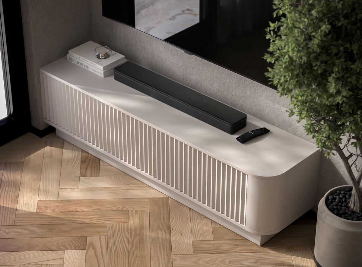 TV-LOWBOARD Aurora Kaschmir matt 140 cm mit Sockel - Kaschmir, Holzwerkstoff (140/37/35cm) - Meble Lindner