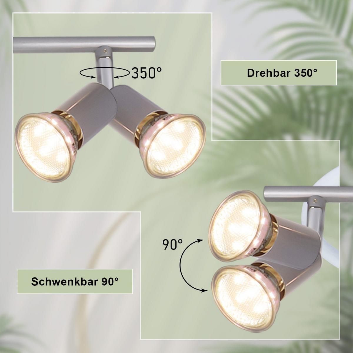 DECKENSTRAHLER Luxmond 15/3.2/54 cm - Silberfarben, Metall (54/15/3.2cm) - ZMH
