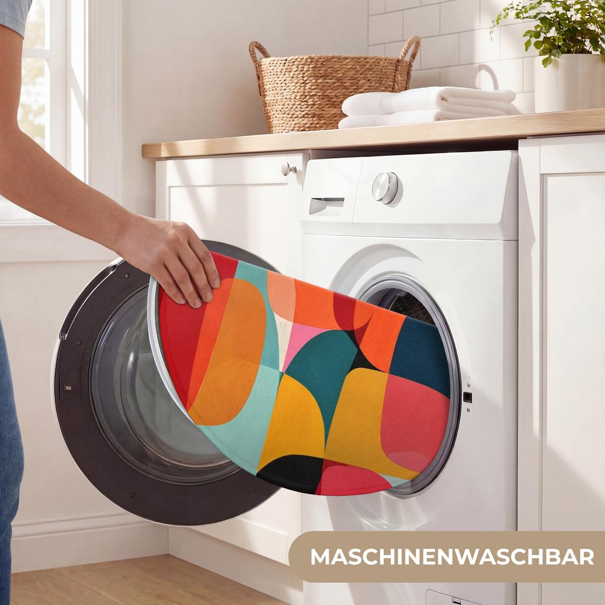 WC-VORLEGER Formen - Bunt - Abstrakt - Flugzeuge Toilettenteppich 70x70 cm - Multicolor, Textil (70/1cm) - OnlyWow