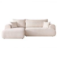 ECKSOFA BLOOM Links mit Schlaffunktion und Bettkasten Creme - Creme, Kunststoff/Textil (263/150cm) - Idohome