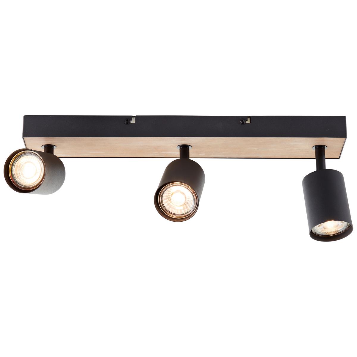 LED SPOT Jello Wood Schwarz/Holz 8/42/15,3 cm - Multicolor, Metall (8/42/15.3cm) - Brilliant