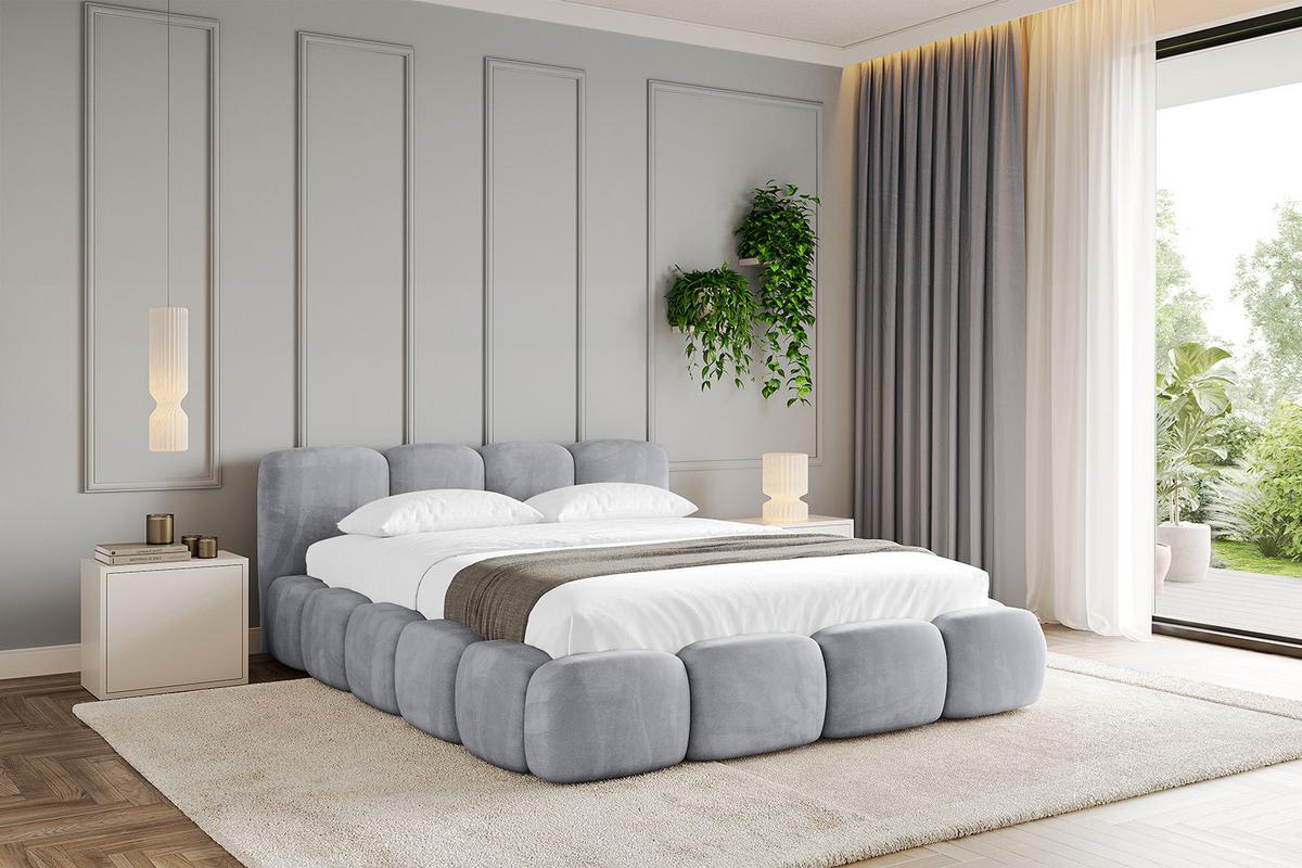 POLSTERBETT mit Bettkasten und Lattenrost, Bett mit Matratze H3/H4 - KALA-v1 180x200 Hellgrau - Hellgrau, Holzwerkstoff/Textil (180/200cm) - ALTDECOR