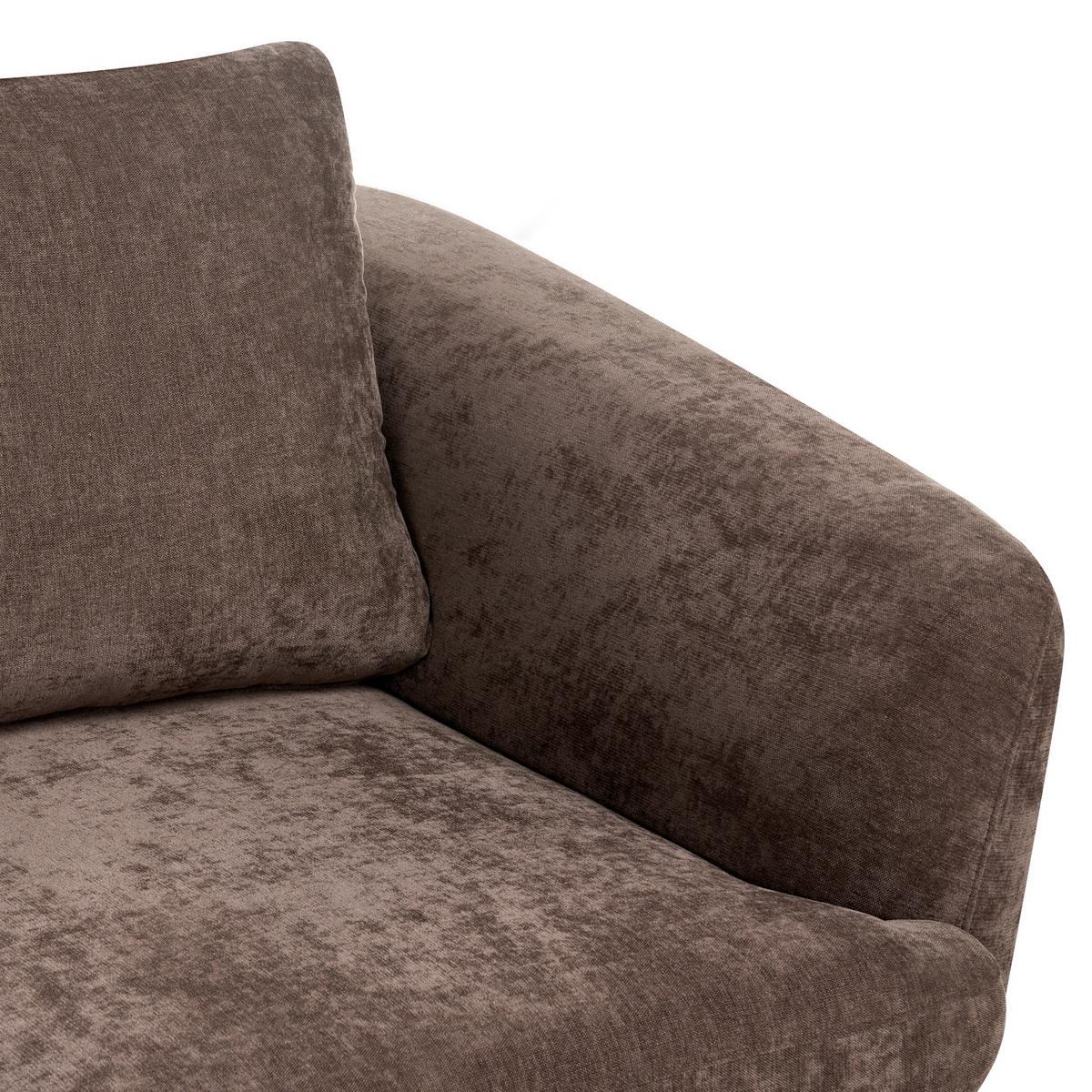 2-SITZER-SOFA Chenillegewebe Dunkelbraun Kjaer - Dunkelbraun, Textil (155/100/100cm) - Beliani