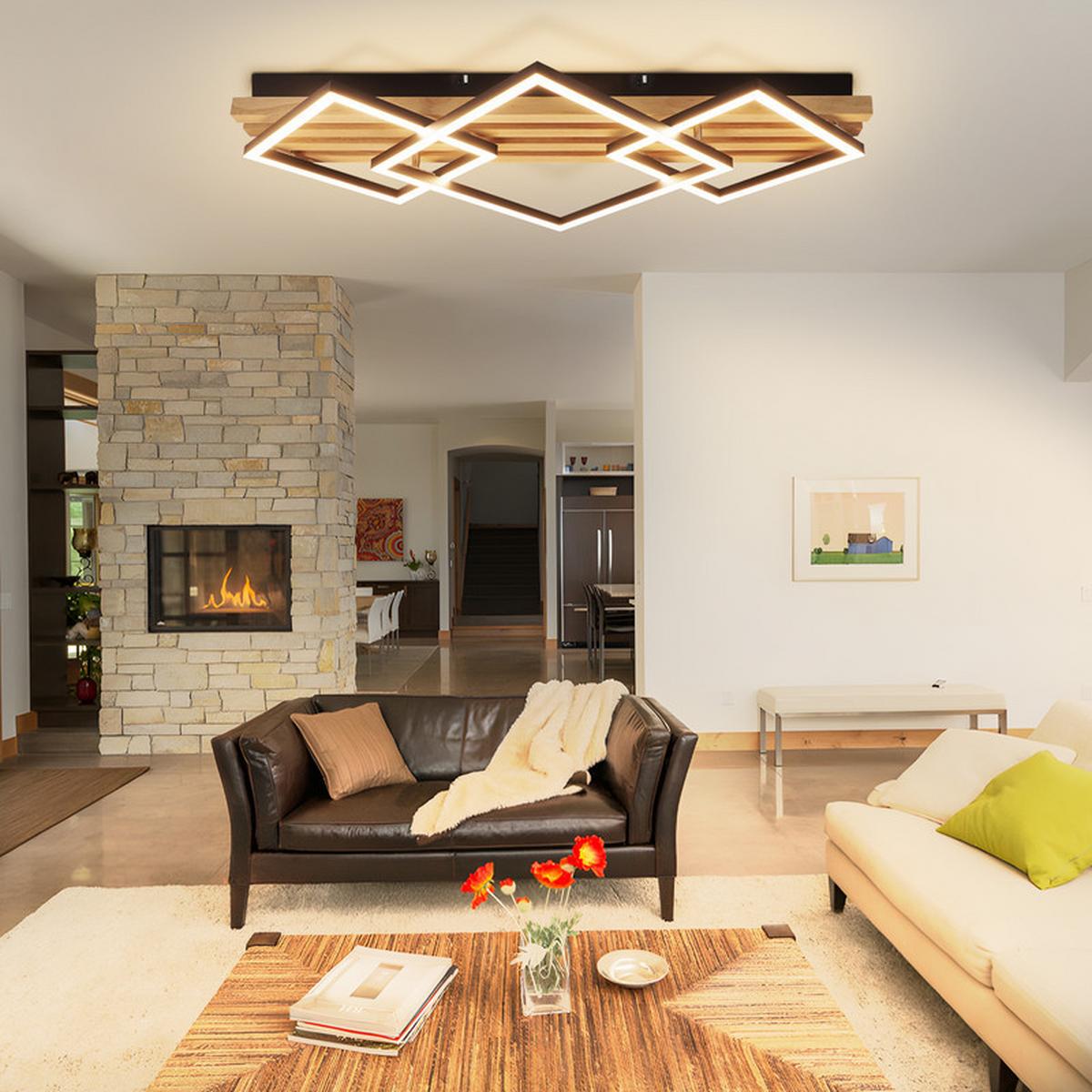 LED-DECKENLEUCHTE Elisabeth II 8.8/71.6/41.6cm - Eschefarben, Holz (8.8/71.6/41.6cm) - Nettlife