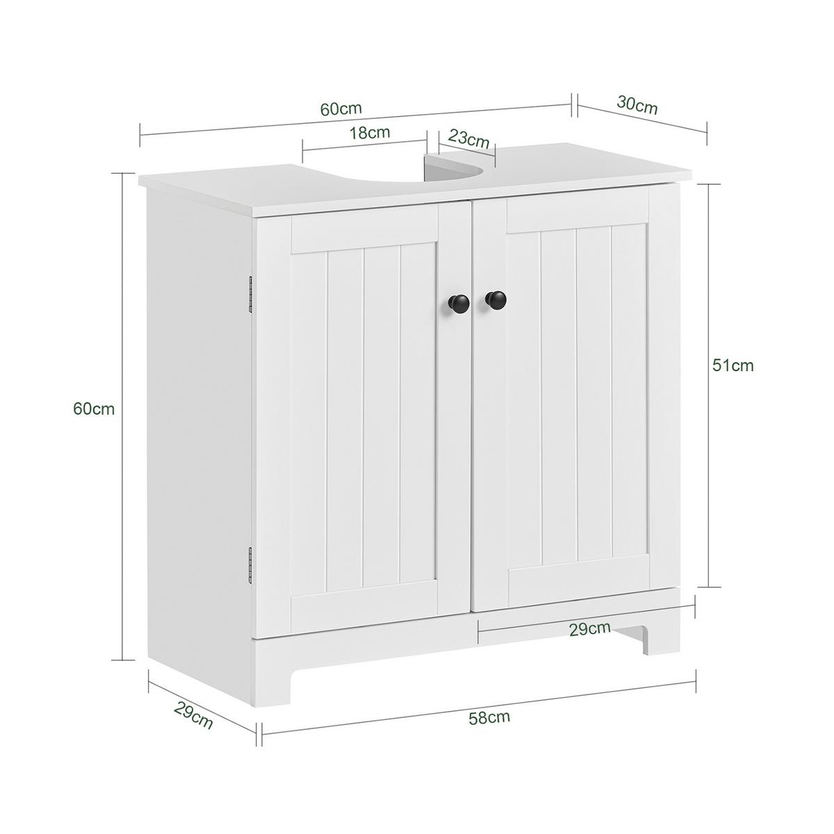 WASCHBECKENUNTERSCHRANK Weiß - Weiß, Holzwerkstoff (60/60/30cm) - SoBuy