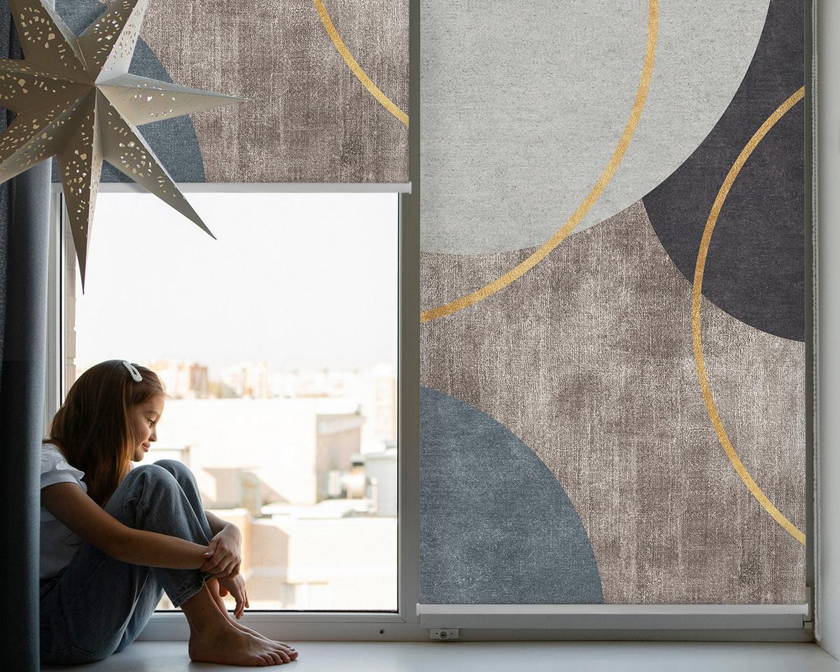 INNENROLLO - Fensterrollo - Rollo - 90x180 cm - Abstraktion - Weiß, Kunststoff (90/180/0.5cm) - TULUP