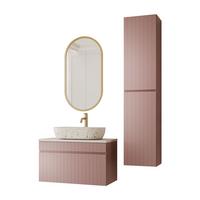 BADEZIMMER-SET FLORIS - Rosa, Holzwerkstoff (80/46/45.6cm) - Lookway
