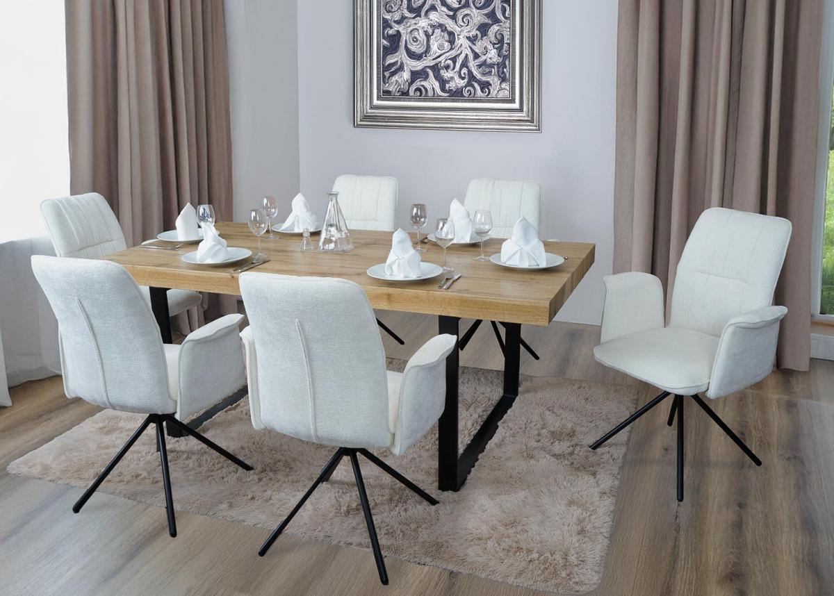 ESSZIMMERSTUHL Cremeweiß 2er-Set - Creme/Weiß, Textil (70/94/60cm) - MCW