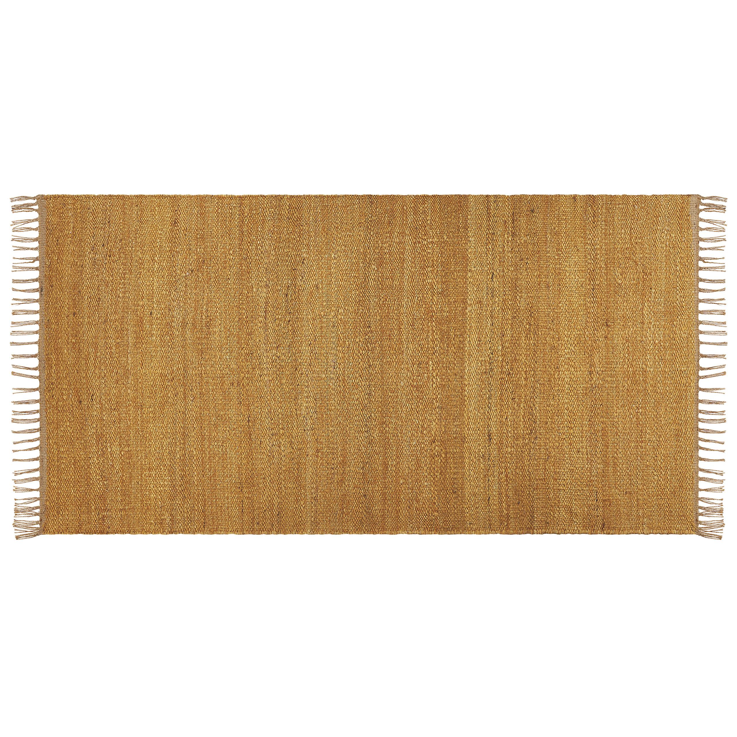 KURZFLOR-TEPPICH Lunia 150/80 cm - Gelb, Naturmaterialien (80/150cm) - Beliani
