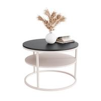 COUCHTISCH CIRI MATT KASCHMIR mit Ablage schwarze Platte - Schwarz, Holzwerkstoff (70/70/49cm) - Lookway