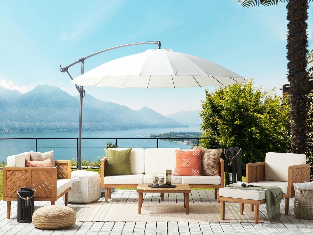LOUNGE-SET 6-sitzer Akazienholz Hellbraun Baratti - Hellbraun, Holz - Beliani