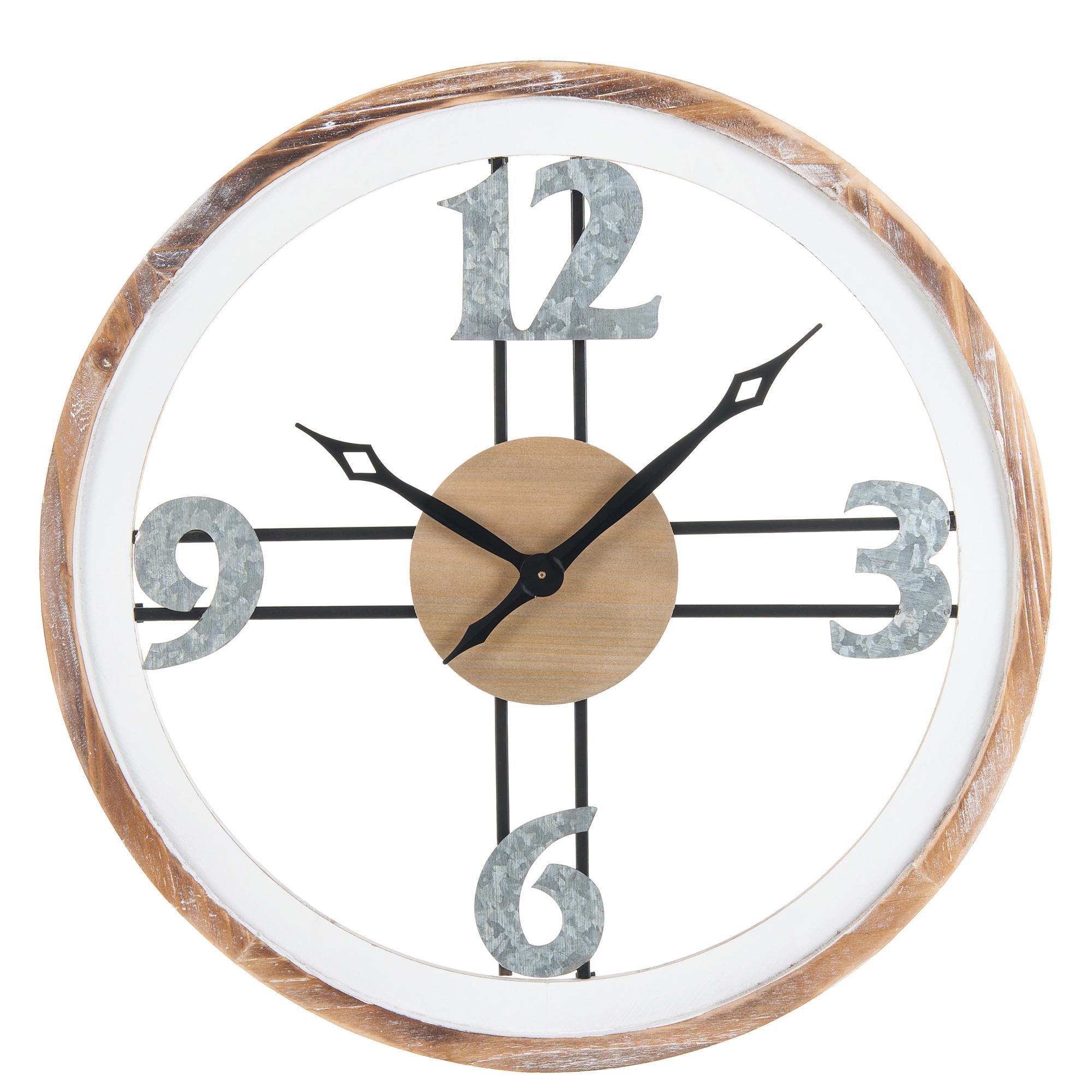 WANDUHR Hellbraun Mesillas - Hellbraun/Silberfarben, Holzwerkstoff (60/60/3cm) - Beliani
