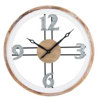 WANDUHR Hellbraun Mesillas - Hellbraun/Silberfarben, Holzwerkstoff (60/60/3cm) - Beliani