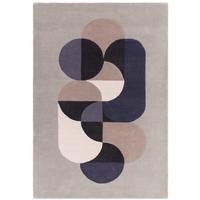 WOLLTEPPICH handgewebt HULL-Beverley, geometrisch, Hellgrau, 120 x 170 cm - Grau, Textil (170/120cm) - KADIMA DESIGN
