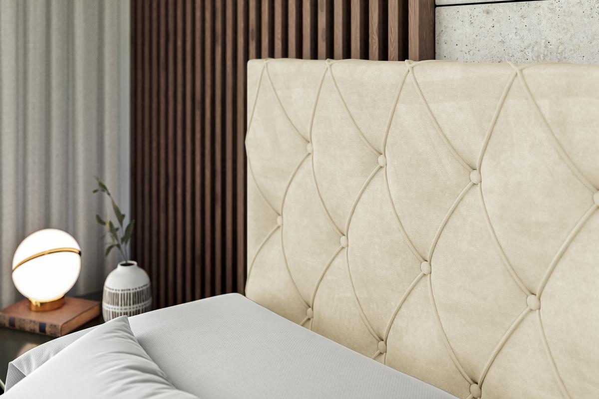 BOXBETT AMAY-Z - 180x200 cm - H3 - Beige - Beige, Holzwerkstoff (180/200cm) - ALTDECOR