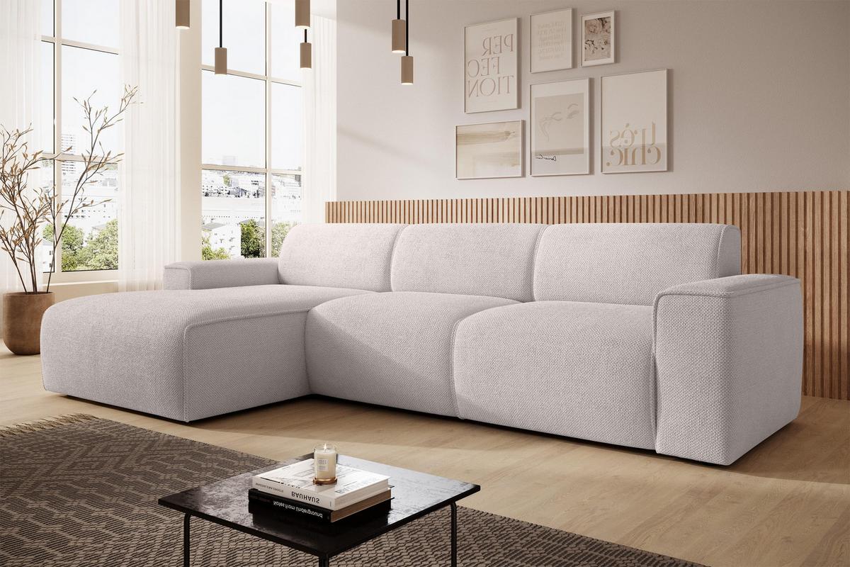 ECKSOFA L Form Didim mini Taupe 310/165/78 cm – stilvolle kleine Eckcouch L - Taupe/Schwarz, Kunststoff/Textil (165/310cm) - AX Living