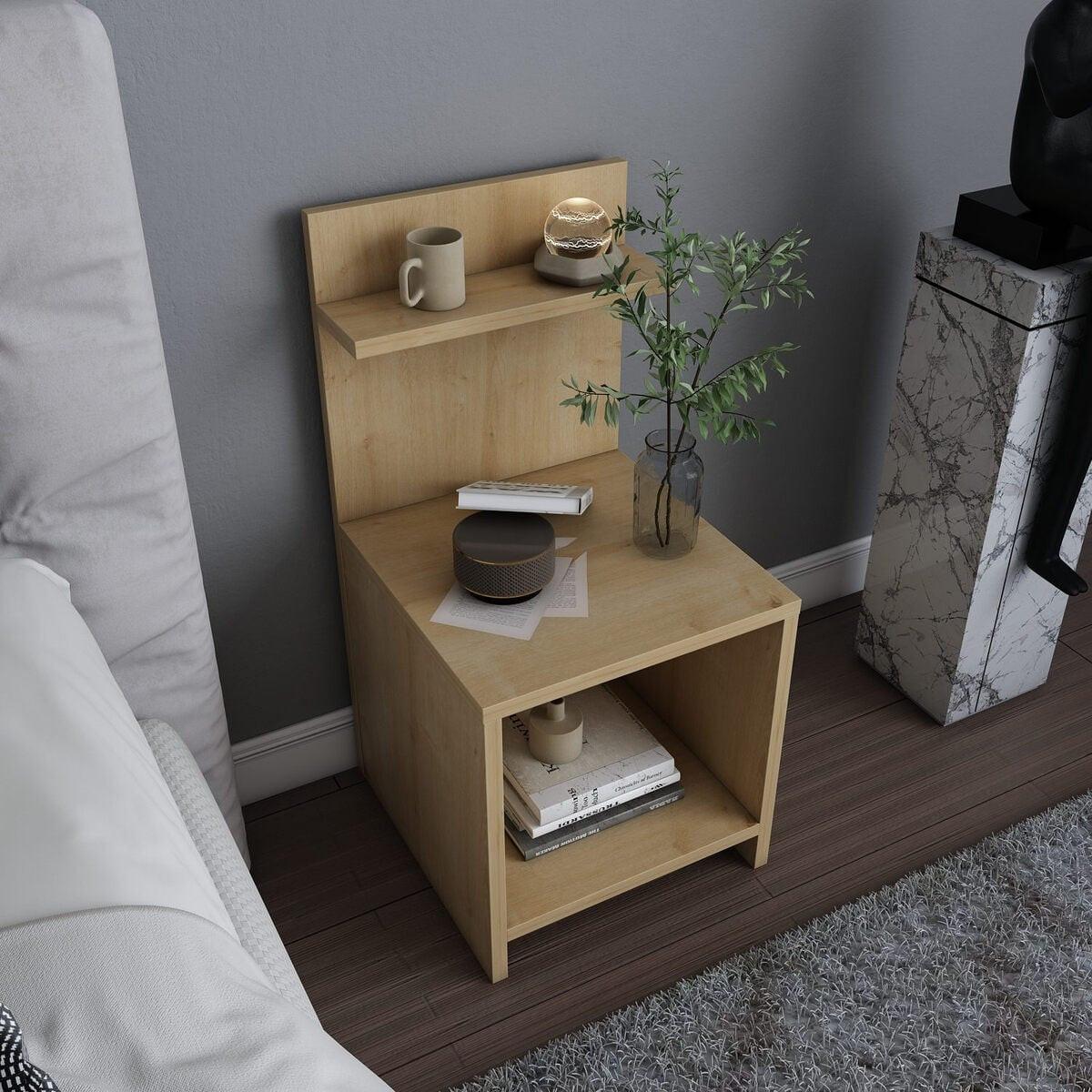 NACHTTISCH mit 1 Fach ullman 35,6/37,4/72 cm - Eschefarben, Holzwerkstoff (37.4/72/85.5cm) - Calicosy