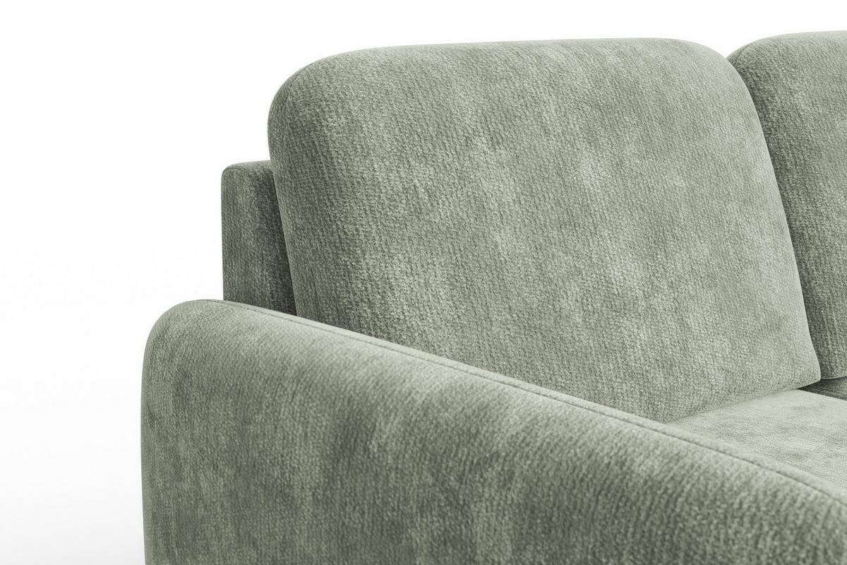 SOFA FEBE 2-Sitzer, hellgrüner Chenille-Stoff - Schwarz/Hellgrün, Holz/Textil (160/82/96cm) - Wozimo