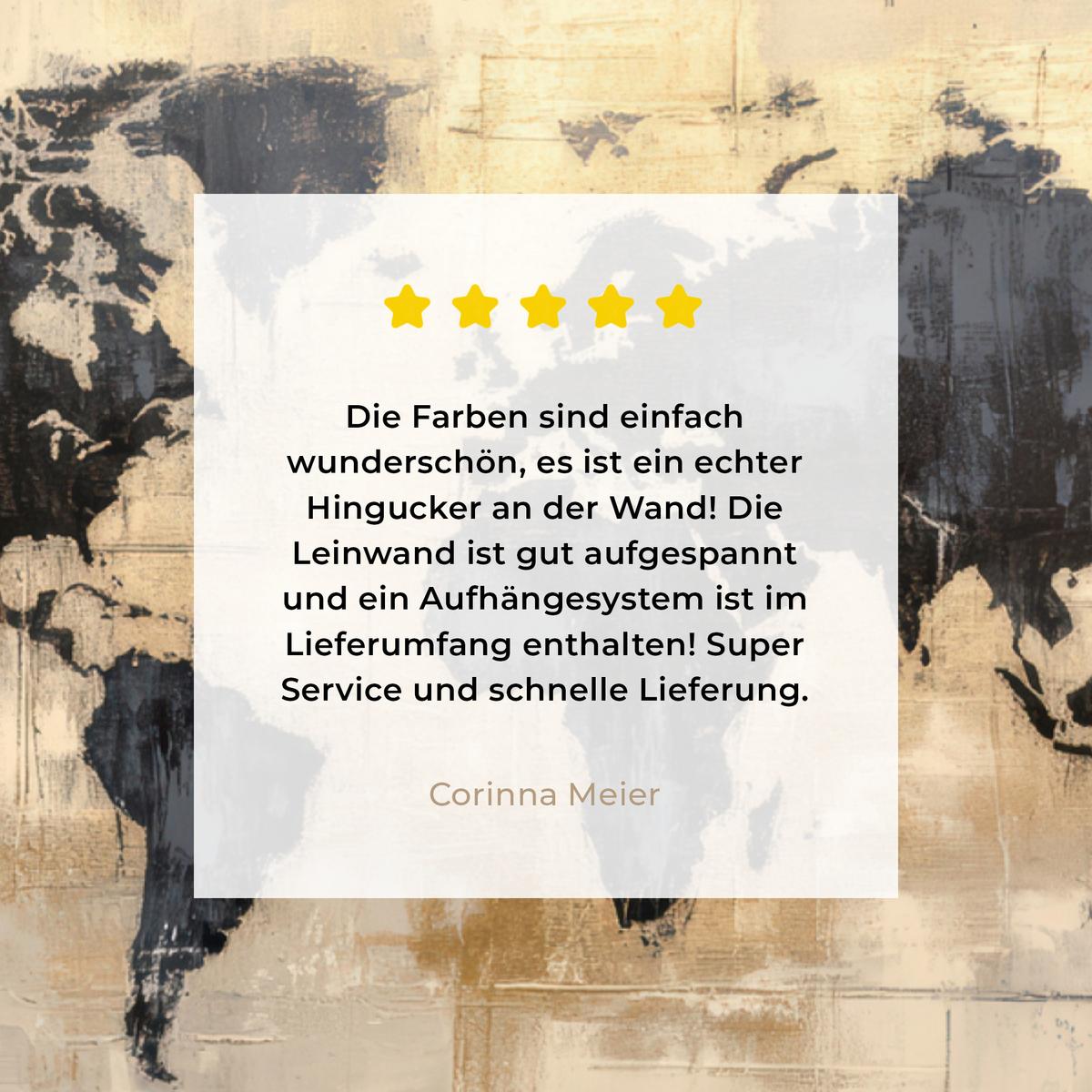 LEINWANDBILD Weltkarte - Gold - Schwarz - Abstrakt Room Decor 30x40 cm - Kupferfarben, Textil (30/40cm) - MuchoWow