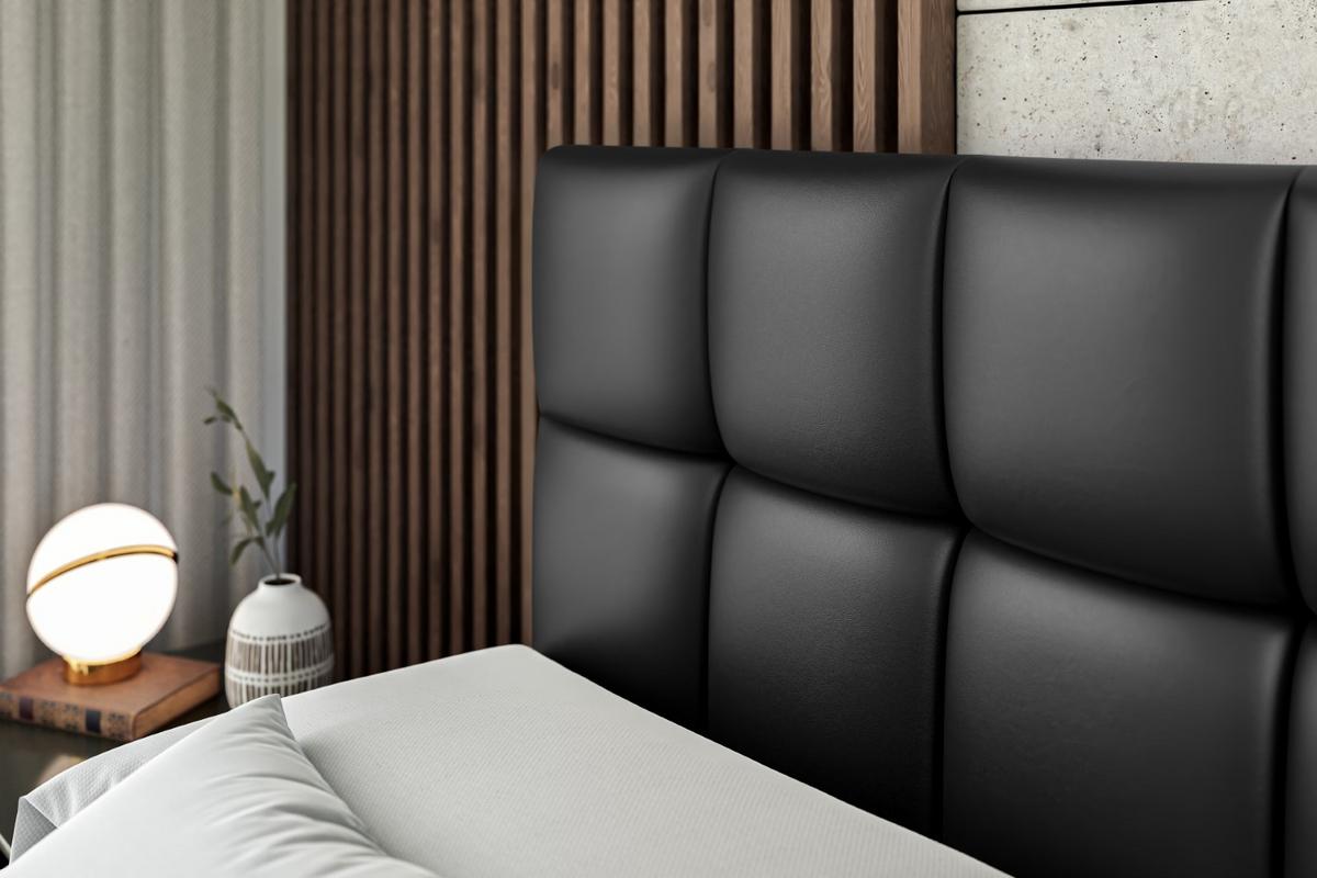 BOXSPRINGBETT RICAR-Z KING - 200 x 200 - H3/H4 - Schwarz Hochglanz - Schwarz Hochglanz, Holzwerkstoff (200/200cm) - ALTDECOR