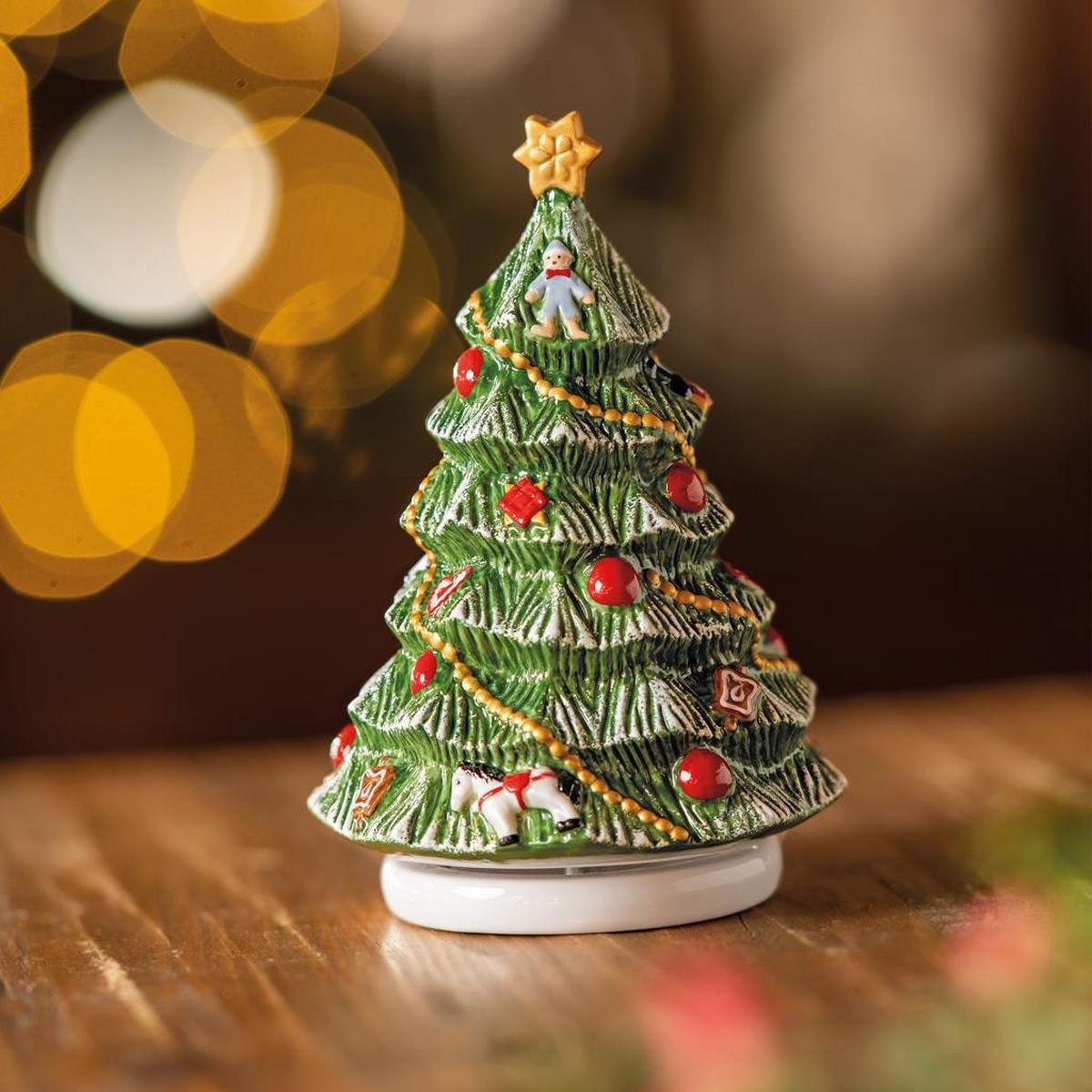 SPIELUHR "WEIHNACHTSBAUM" Nostalgic Melody bunt 15 cm - Multicolor, Keramik (15.5/15/19cm) - Villeroy & Boch