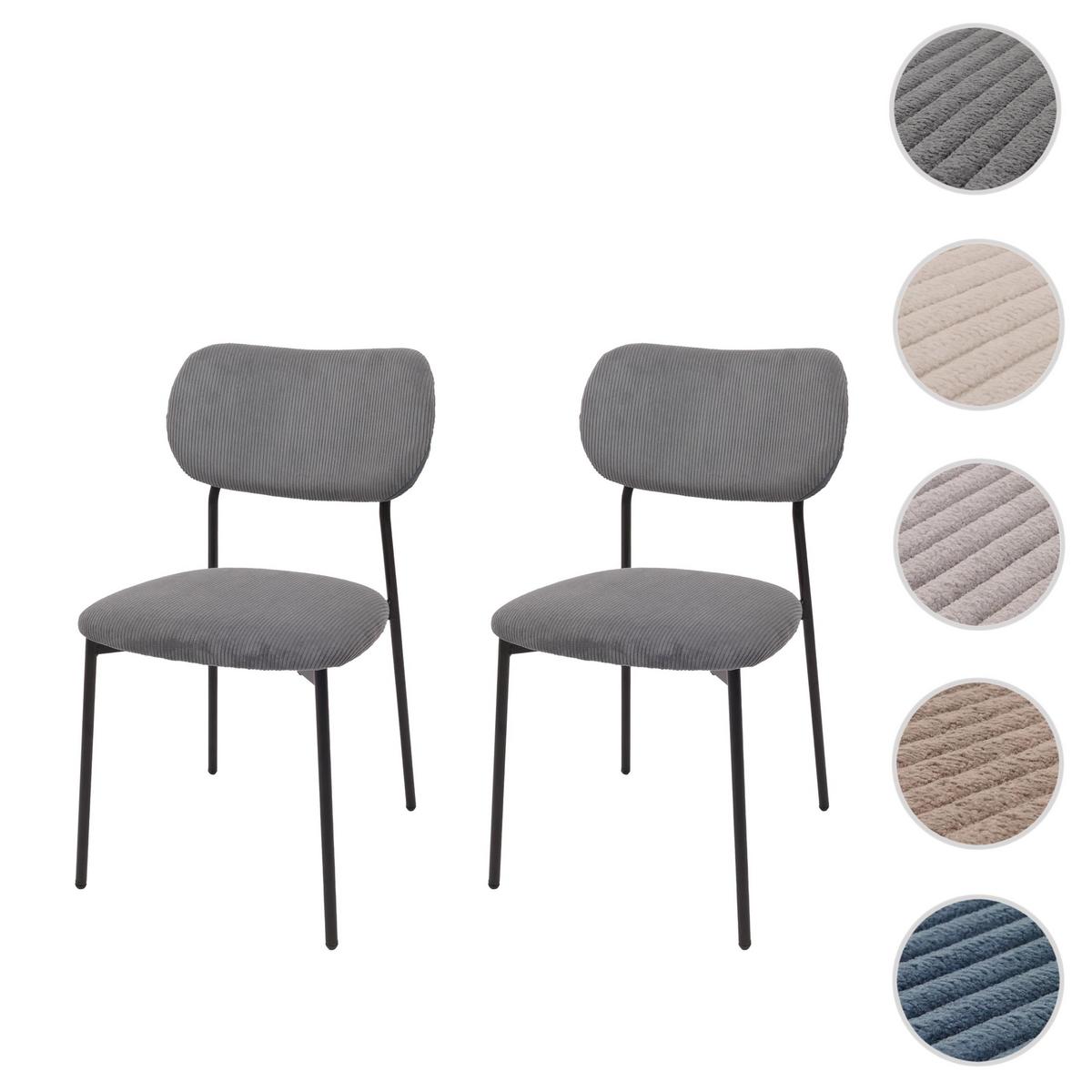 ESSZIMMERSTUHL Grau 2er-Set - Dunkelgrau/Grau, Textil (44/83/52cm) - MCW