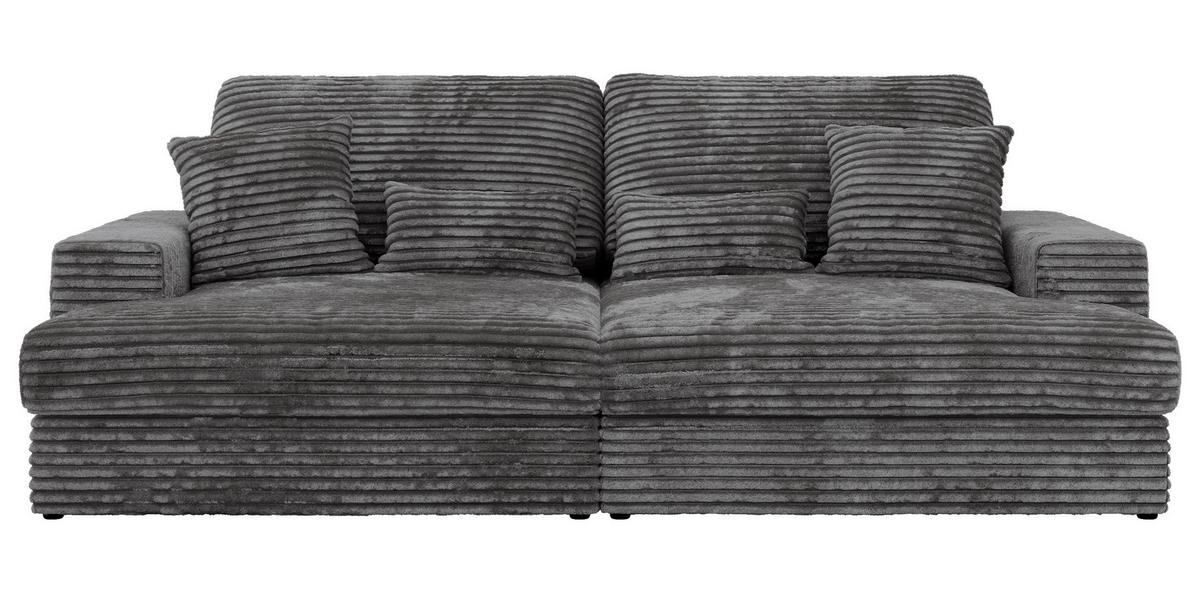 3-SITZER SOFA ANERO - Grau Cord - Schwarz/Grau, Kunststoff/Textil (292/107/163cm) - MKS