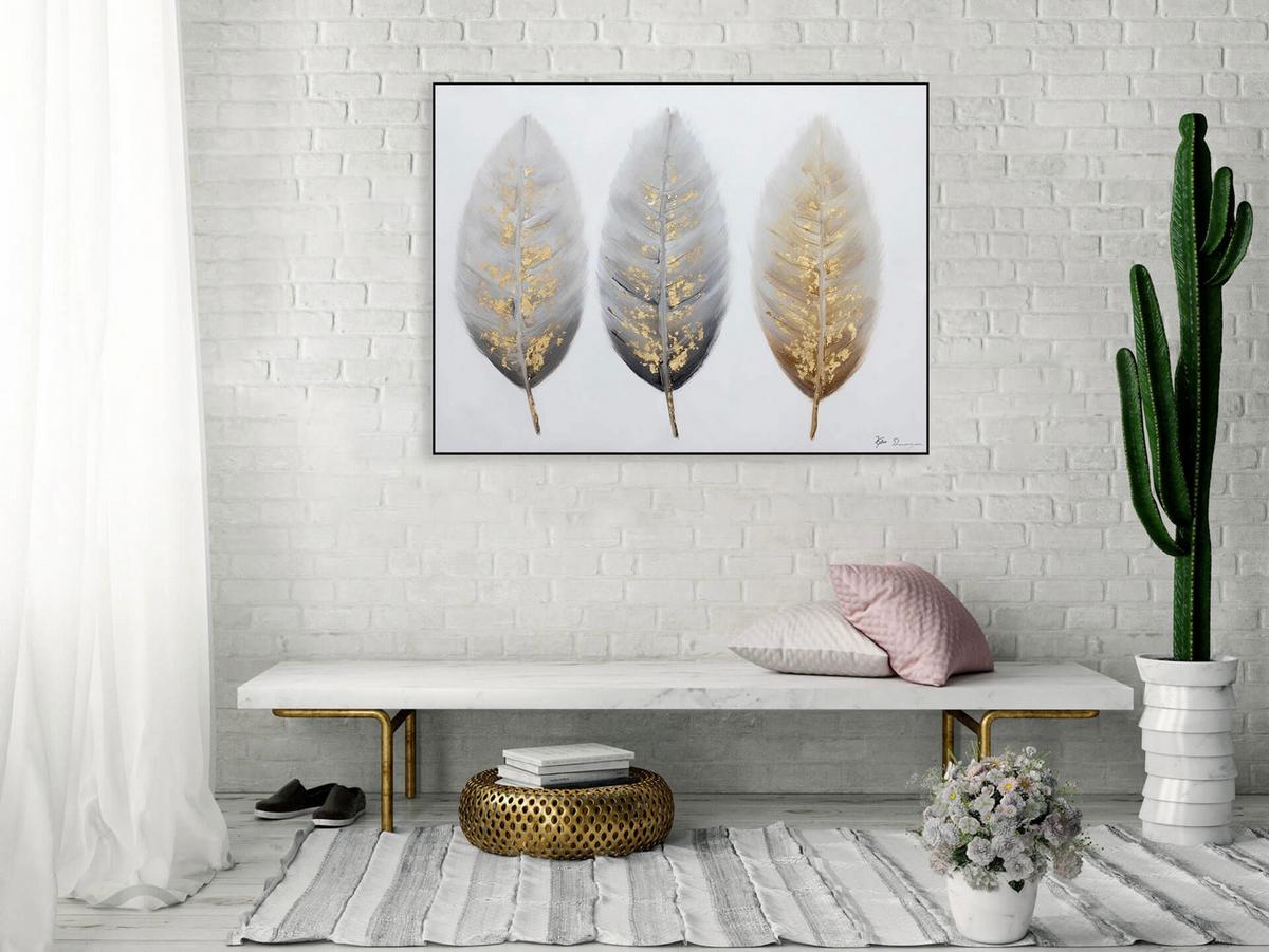 ACRYLBILD HANDGEMALT 100/75 cm - Beige/Braun, Holz/Textil (100/75cm) - KUNSTLOFT