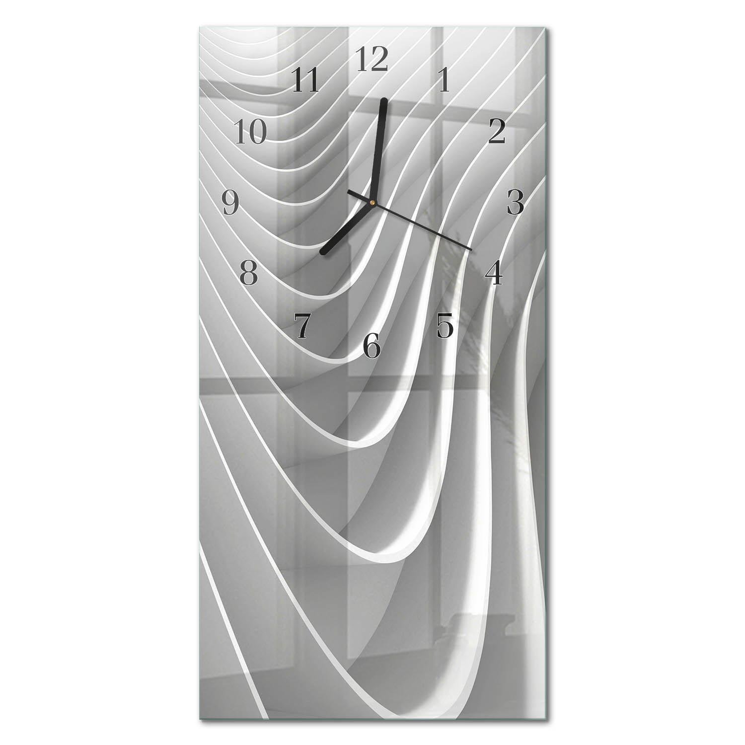 WANDUHR aus Glas 30x60 cm - Abstraktion - Grau, Glas (30/60/0.4cm) - TULUP